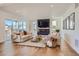 Cozy living room with fireplace, large windows and sliding glass doors at 8137 Ralston Creek Ave, Littleton, CO 80125