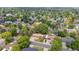 Aerial view of the neighborhood showing tree-lined streets and well-maintained homes with private pools at 10563 Pierson Cir, Broomfield, CO 80021