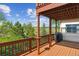 Spacious wood deck overlooks beautiful scenery, perfect for outdoor dining and relaxation at 7289 Stroh Rd, Parker, CO 80134