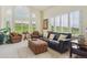 Bright living room with plush seating, ottoman, and large windows offering scenic views at 7289 Stroh Rd, Parker, CO 80134