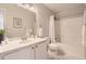 Clean bathroom featuring a single sink vanity and a shower-tub combination at 8358 Pebble Creek Way # 204, Highlands Ranch, CO 80126