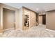 Basement area featuring ample storage and a newly-renovated bathroom with modern fixtures at 16257 E Belleview Pl, Centennial, CO 80015