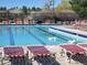 Community pool with lounge chairs and clear water, perfect for summer relaxation at 22070 Day Star Dr, Parker, CO 80138