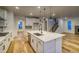 Modern kitchen with white cabinets, quartz countertops, and a large island at 8512 Orchard City Dr, Littleton, CO 80125