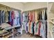 Spacious walk-in closet featuring shelving and rods for ample storage and organization of clothing and shoes at 34827 E 7Th Ave, Watkins, CO 80137