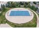 Aerial view of neighborhood pickleball court at 32 Whitehaven Cir, Highlands Ranch, CO 80129