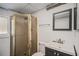 Full bathroom with a glass shower door and modern sink and vanity at 1962 S Ivory Way, Aurora, CO 80013
