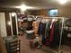 Basement storage featuring shelving, storage and clothing racks at 1511 Belero St, Broomfield, CO 80020