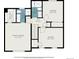 Upstairs floorplan showcasing the primary bedroom, two additional bedrooms, and three bathrooms in a well-designed layout at 8653 Red Clover Ct, Parker, CO 80134