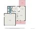 Floorplan showing layout of main floor including kitchen, bath, and garage at 8653 Red Clover Ct, Parker, CO 80134