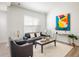 Bright living room with comfortable seating, a stylish rug, and contemporary décor at 14000 Winding River Ct # T3, Broomfield, CO 80023