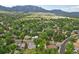 High aerial showcasing the property's location within a vibrant neighborhood with mountain views at 40 S 34Th St, Boulder, CO 80305