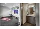 A spacious basement includes an exercise area and convenient powder room at 310 N Fuller Placer Rd, Breckenridge, CO 80424