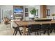 Elegant dining area with views, stylish decor, and modern furnishings at 310 N Fuller Placer Rd, Breckenridge, CO 80424