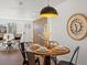 Inviting dining area featuring a round table, pendant lighting, and stylish decor at 4947 Saint Paul St, Denver, CO 80216