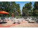 Spacious outdoor terrace with lounge chairs, tables and chairs at 1200 N Humboldt St # 1406, Denver, CO 80218