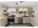 Well-lit kitchen featuring butcher block countertops, stainless steel appliances, and neutral-colored cabinetry at 938 W Peakview Cir, Littleton, CO 80120