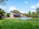 Lush green lawn in the backyard perfect for activities with deck and covered pool at 10536 Garrison St, Westminster, CO 80021