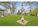 Lush green backyard with a play area and mature trees at 6900 S Clermont St, Centennial, CO 80122