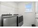 Laundry room with Whirlpool washer and dryer set at 14106 Red Cosmos St, Parker, CO 80134