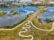 Aerial view showcasing the tranquil lakes and scenic walking paths in the community at 12846 Palisade St, Mead, CO 80504