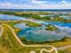 Breathtaking aerial view of the community lakes with walking trails and green spaces at 12846 Palisade St, Mead, CO 80504