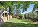 Grassy backyard showcasing stone wall and fence perimeter at 10601 Chadsworth Ln, Highlands Ranch, CO 80126