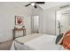 Bright bedroom with a ceiling fan and a neutral color scheme exudes a relaxing ambiance at 410 Acoma St # 518, Denver, CO 80204