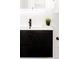 Bathroom vanity features a sleek black design, modern hardware and a decorative plant at 5261 Chandler Way, Denver, CO 80239