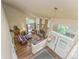 Overhead view of a living room with a fireplace and abundant natural light at 262 Yank Ct, Lakewood, CO 80228