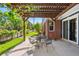 Relaxing outdoor patio featuring a pergola, string lights, and comfortable seating at 3330 E Tennessee Ave, Denver, CO 80209