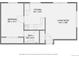 Floor plan featuring living room, kitchen, bedroom, and bath layout with dimensions at 1 S Pennsylvania St # 102, Denver, CO 80209