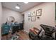 Salon featuring stylist chairs, storage, and modern sinks at 11785 W Belleview, Littleton, CO 80127
