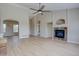 Spacious living room with fireplace and high ceilings at 34544 Columbine W Trl, Elizabeth, CO 80107