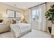 Inviting bedroom with soft lighting, neutral decor, and a view of the outdoors at 4588 S Versailles St # B, Aurora, CO 80015