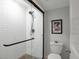 Bathroom featuring a glass-enclosed stand up shower with white subway tile at 1017 Mircos St, Erie, CO 80516