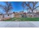 Backyard with a storage shed, play structure, and large tree at 6550 W 74Th Pl, Arvada, CO 80003