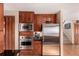 Kitchen area showing Viking stainless steel refrigerator, microwave, and oven at 10227 Osceola Ct, Westminster, CO 80031