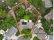 Aerial view outlining the property boundaries, mature trees, and nearby neighborhood amenities at 9315 Field Ln, Westminster, CO 80021