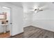 Bright bedroom features a ceiling fan and connects to the bathroom at 9315 Field Ln, Westminster, CO 80021