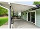 Inviting covered deck with gray wood flooring, providing shade and an outdoor retreat at 9315 Field Ln, Westminster, CO 80021