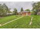 A spacious backyard with lush lawn, framed by mature trees, providing a serene outdoor retreat at 1325 Geneva St, Aurora, CO 80010