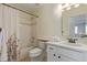 Clean bathroom with shower/tub combo and updated vanity at 9488 Brook Ln, Lone Tree, CO 80124