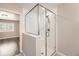 Modern bathroom with a glass shower enclosure at 16700 Alzere Pl, Parker, CO 80134