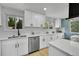 Bright, modern kitchen with white cabinets, stainless steel appliances, and light wood floors for a clean and open feel at 1173 Xenon St, Golden, CO 80401
