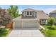 The exterior showcases a well-maintained home with a three-car garage and neat landscaping at 20530 Parker Vista Cir, Parker, CO 80138