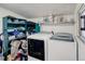 This laundry room features ample storage shelves at 6743 Wild Rose Ln, Evergreen, CO 80439