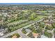 Wide aerial shot showing a residential area with green spaces and tree-lined streets at 798 Alkire St, Lakewood, CO 80401