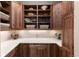 Walk-in pantry features custom wood cabinets, shelving, and counter space at 41 Stillson Placer Ter, Breckenridge, CO 80424