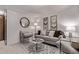 Stylish living room with a modern sofa, decorative artwork, and plenty of natural light at 7720 Kendall St, Arvada, CO 80003